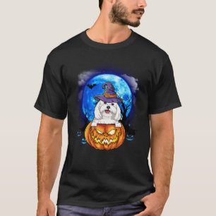 Maltesische Hexe Moon Pumpkin Beängstigend Hallowe T-Shirt