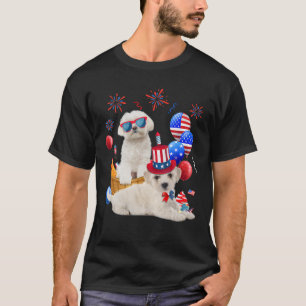 Maltesische Hunde 4. Juli American Flag Balloons G T-Shirt
