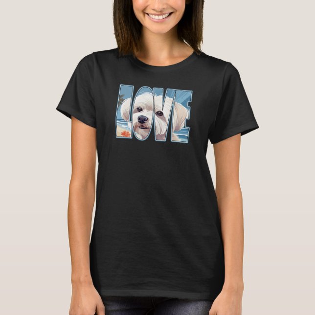 Maltesische Hunde-Liebe T-Shirt (Vorderseite)
