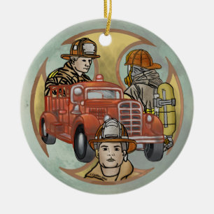 Maltesische Kreuzfeuerwehr-Brüder-Ornament Keramik Ornament
