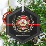 Maltesische Kreuzfeuerwehr-Ornament Ornament Aus Glas<br><div class="desc">Feuerwehrmannsschmuck Ideal für Geburtstage,  Werbeaktionen,  Abschluss oder Pensionierung.</div>