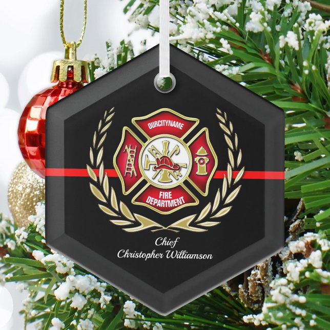 Maltesische Kreuzfeuerwehr-Ornament Ornament Aus Glas (Von Creator hochgeladen)