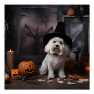 Maltesische Kürbisse Halloween Gruselig Poster