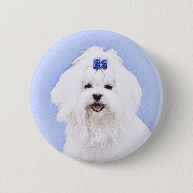 Maltesische Malerei - Niedliche Originalkunst des  Button (Vorderseite)