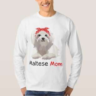 Maltesische Mama Dog Bandana Pet Lover maltesisch T-Shirt