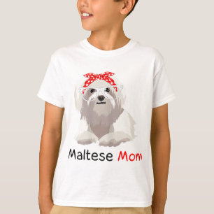 Maltesische Mama Dog Bandana Pet Lover maltesisch T-Shirt
