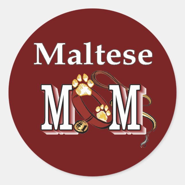 Maltesische MAMA Geschenke Runder Aufkleber (Vorderseite)