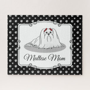 Maltesische Mama - Niedlicher Mama-Cartoon für Hun Puzzle