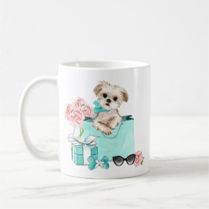 Maltesische Mama Tiffany rosa Blumen-Tasse Kaffeetasse