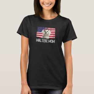 Maltesische Mama USA Flag 4. Juli Patriotic W T-Shirt