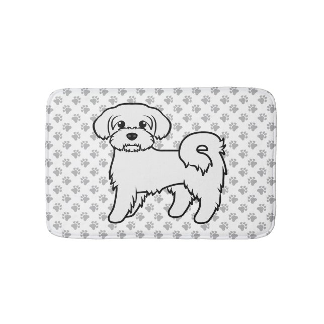 Maltesische Niedliche Cartoon Dog Illustration Badematte (Vorderseite)