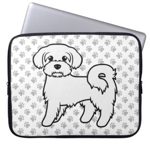 Maltesische Niedliche Cartoon Dog Illustration Laptopschutzhülle
