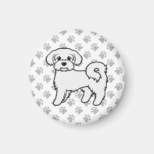 Maltesische Niedliche Cartoon Dog Illustration Magnet