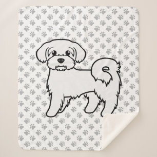 Maltesische Niedliche Cartoon Dog Illustration Sherpadecke