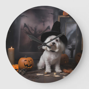 Maltesische Pumpkins Halloween Beängstigend Große Wanduhr