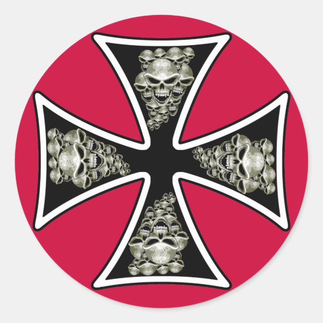 Maltesische Skulls-Aufkleber Runder Aufkleber (Vorderseite)