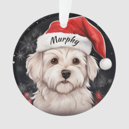 Maltesische Terrier Custom Weihnachtsdekoration Ornament