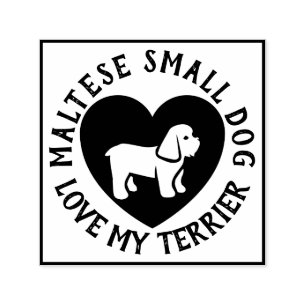 Maltesische Terrier Dog Logo Liebe Scrapbooking Permastempel