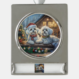 Maltesische Urlaubsgestaltung von Rich AMeN Gill Banner-Ornament Silber