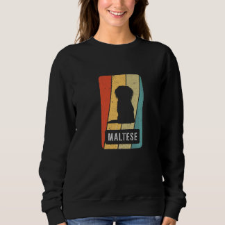 Maltesische Vintage Hunde Hunde Paw Maltese Zubehö Sweatshirt