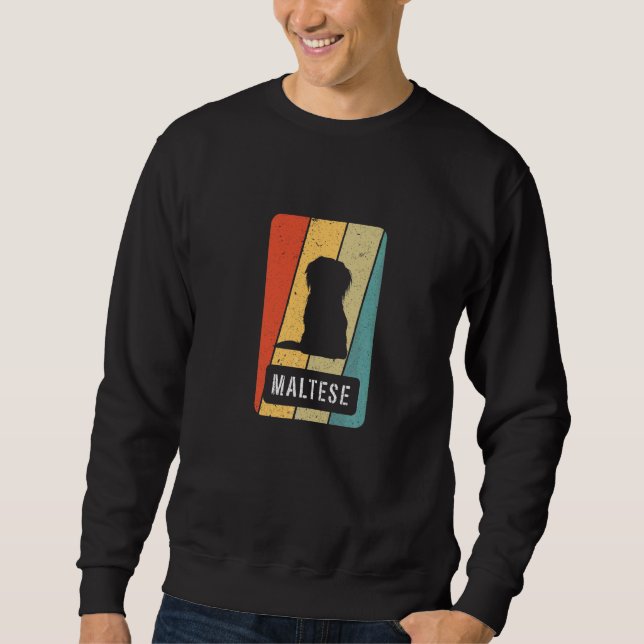 Maltesische Vintage Hunde Hunde Paw Maltese Zubehö Sweatshirt (Vorderseite)