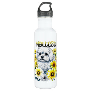 Maltesische Wasserfarbe i Art für Hundebesitzer Edelstahlflasche