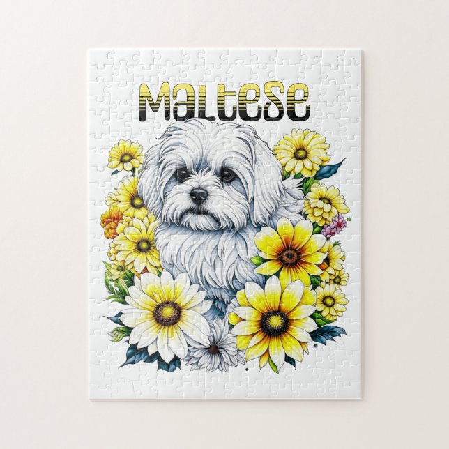 Maltesische Wasserfarbe i Art für Hundebesitzer Puzzle (Vertikal)