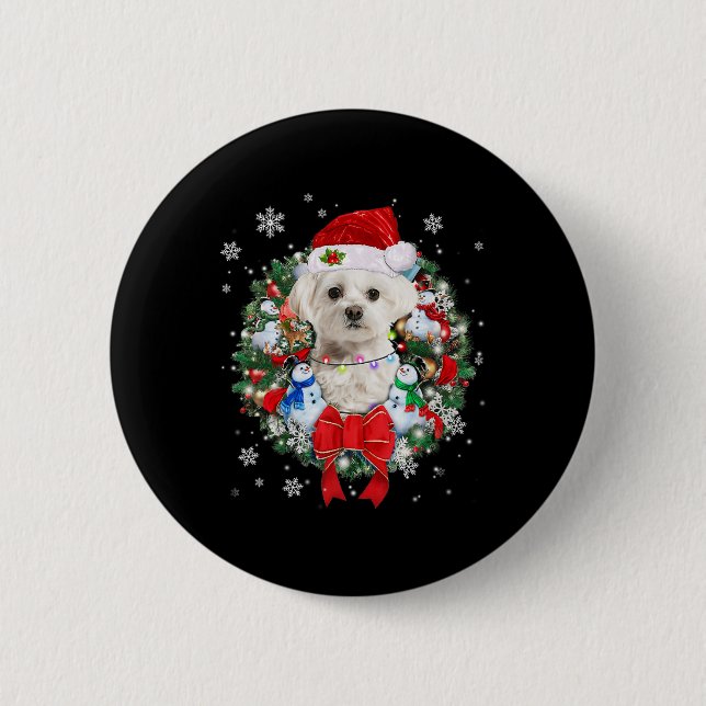 Maltesische Weihnachtskreide Dekoration Xmas Pajam Button (Vorderseite)
