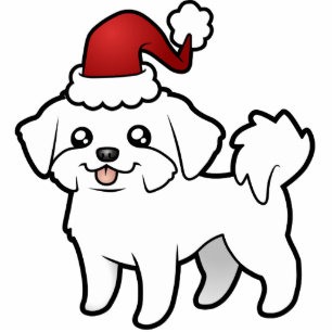 Maltesische Weihnachtsschmuck (Welpenschnitt) Fotoskulptur Ornament