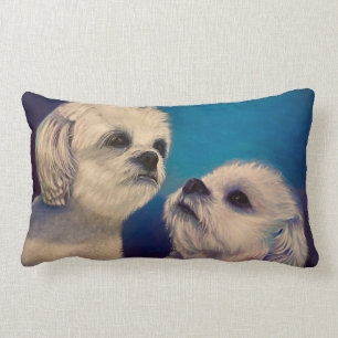 Maltesische weiße Welpen Lendenkissen