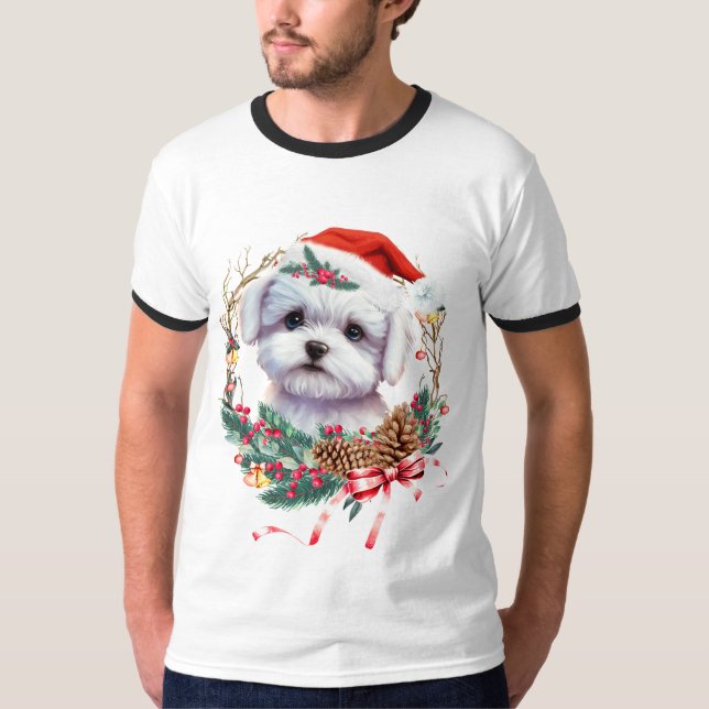 Maltesische Welpenweihe, maltesischer Hund T-Shirt (Vorderseite)