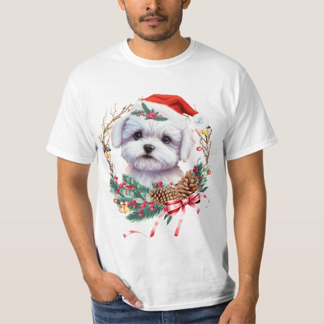 Maltesische Welpenweihe, maltesischer Hund T-Shirt (Vorderseite)