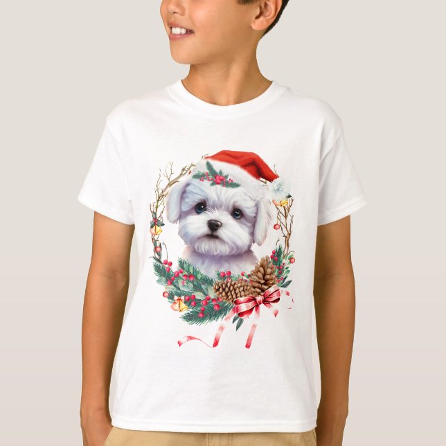 Maltesische Welpenweihe, maltesischer Hund T-Shirt (Vorderseite)