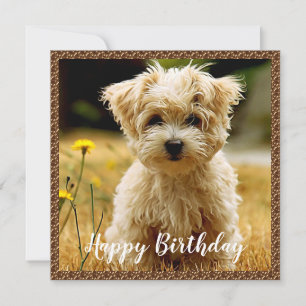 Maltesische Welppy Happy Birthday Card Dankeskarte