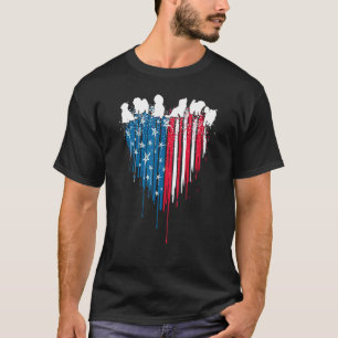 Maltesischer Hund amerikanische Flagge 4. Juli Pat T-Shirt