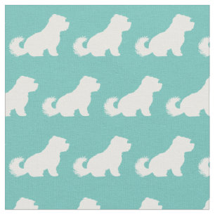 Maltesischer Hund Silhouette Haustier Aquamarin Stoff
