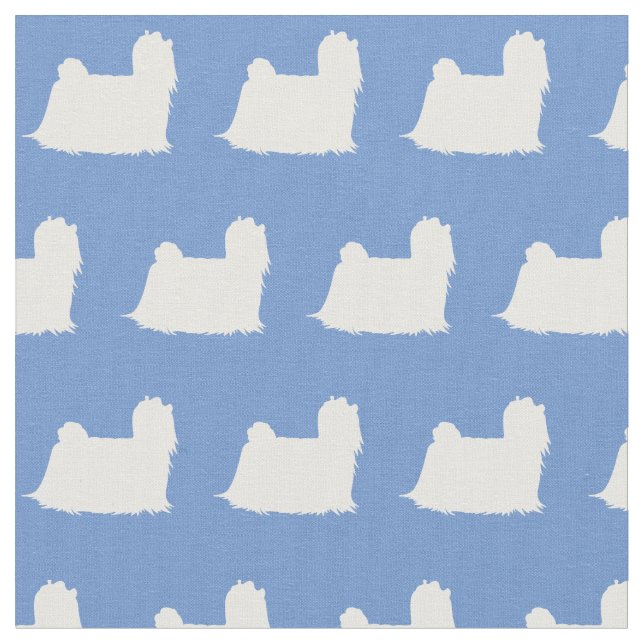 Maltesischer Hund Silhouette Pet Light Blue Stoff (Nahaufnahme)