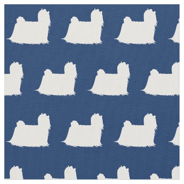 Maltesischer Hund Silhouette Pet Navy Blue Stoff (Nahaufnahme)