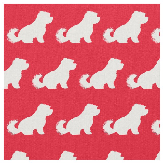 Maltesischer Hund Silhouette Rot Stoff (Nahaufnahme)