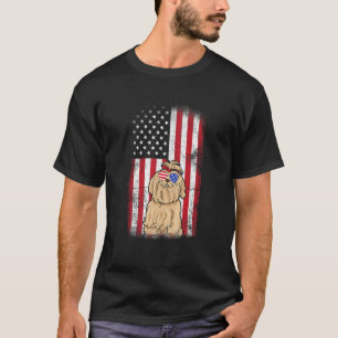 Maltesischer Hund USA Flaggen Mädchen Männer Fraue T-Shirt