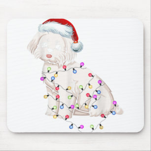 Maltesischer Hund Weihnachtskostüm Weihnachtsmannm Mousepad