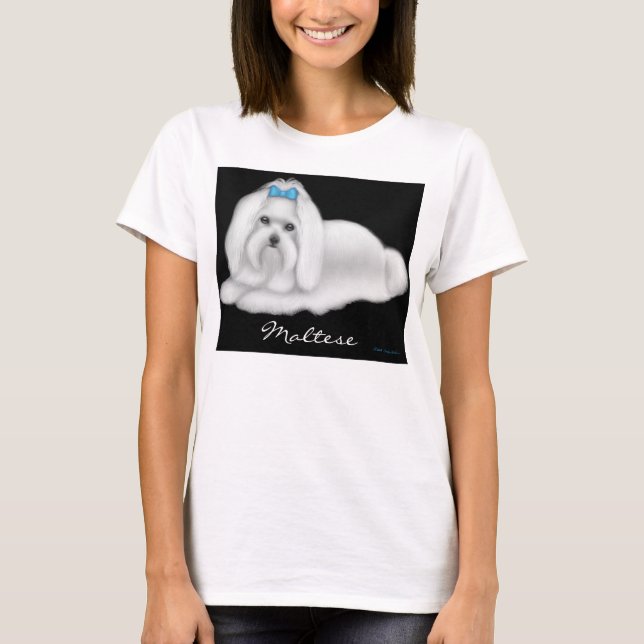 Maltesischer Hundedamenbabydoll-Shirt T-Shirt (Vorderseite)