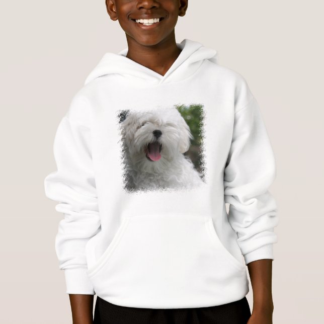 Maltesischer Hundestrickjacke Hoodie (Vorderseite)