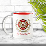 Maltesischer Personalisierter Feuerwehrmann Zweifarbige Tasse<br><div class="desc">Feuerwehrmann,  personalisierte Kaffee-Tasse. Ideal für Geburtstage,  Werbeaktionen,  Abschluss oder Pensionierung.</div>