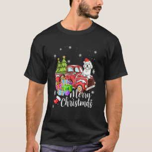 Maltesischer Reiten Red Truck Xmas Frohe Weihnacht T-Shirt