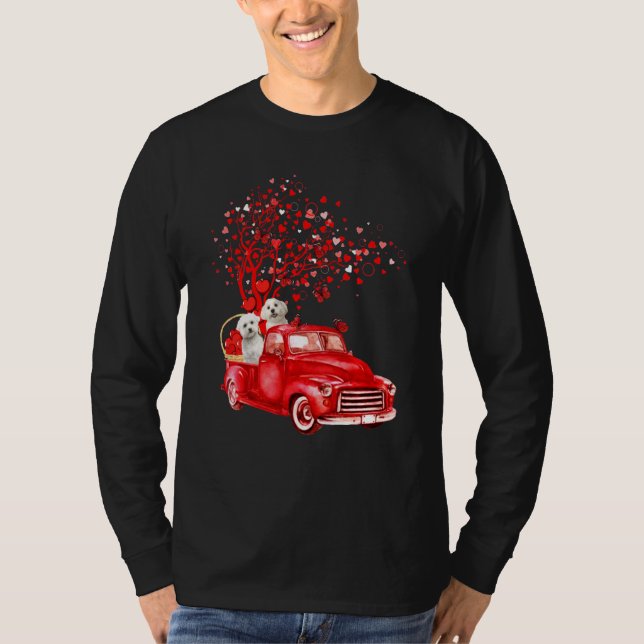 Maltesischer Reitwagen Valentine Butterfly Herz T-Shirt (Vorderseite)