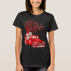 Maltesischer Reitwagen Valentine Butterfly Herz T-Shirt