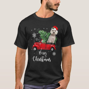Maltesischer Ride Red Truck Weihnachten Pajama 3 T-Shirt