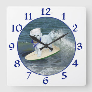 Maltesischer Surfer Typ Clock Quadratische Wanduhr