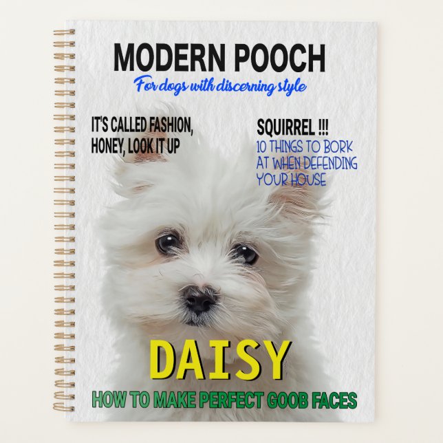 Maltesischer Terrier Parody Magazine Cover Planer (Vorderseite)